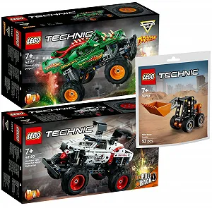 Купити Набір конструкторів Lego Technic: 42149 Monster Jam Dragon, 42150 Monster Jam Monster Mutt Dalmatian & 30710 Skid Steer Loader - Фото 1 Набір конструкторів Lego Technic: 42149 Monster Jam Dragon, 42150 Monster Jam Monster Mutt Dalmatian & 30710 Skid Steer Loader - Фото 1