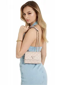 Сумка через плече GUESS Giully Mini 2 Compartment Convertible Flap XS Світло-бежевий synthetic.ua - Фото 1