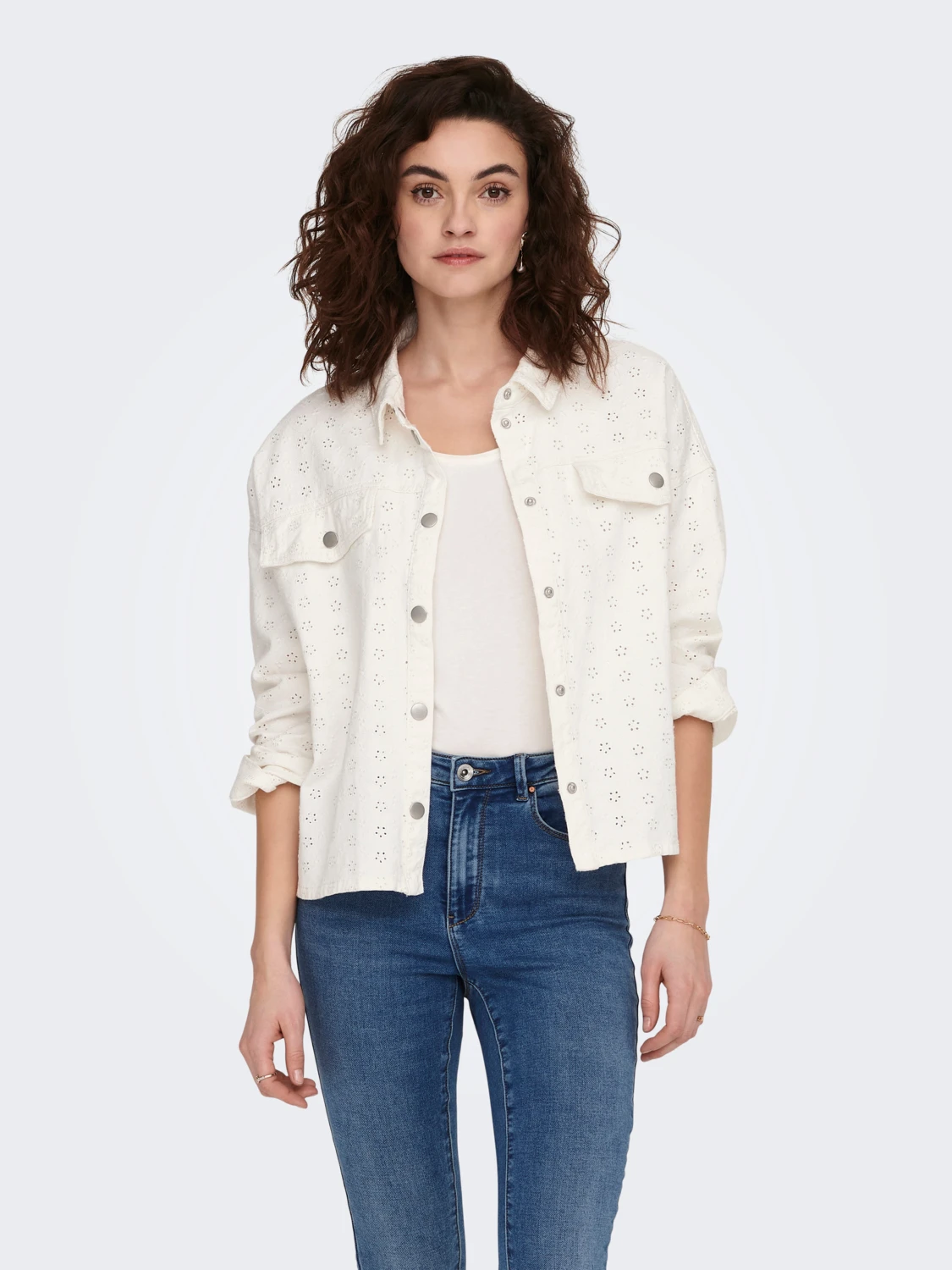 Рубашка ONLY ONLUMA-TERESE L/S EMB PNT 15291494 Белый S, фото №1
