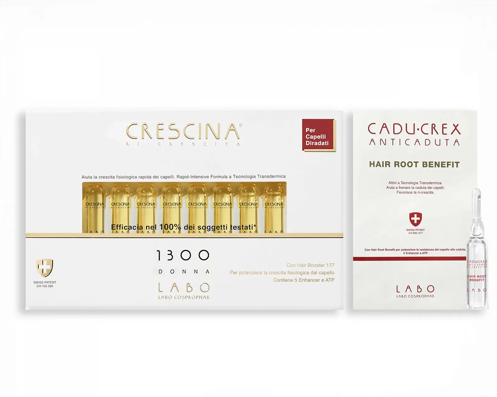 Засіб для росту та проти випадіння волосся Labo Transdermic для жінок, зразок 3.5мл Caducrex Hair Root Benefit Free (Дозування 1300, 40 ампул), фото №1