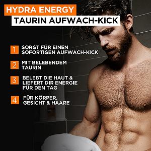 Гель для душа L'Oréal Paris Men Expert Hydra Energy 3-в-1 для тела, волос и лица 400 мл 2 шт. synthetic.ua - Фото 1