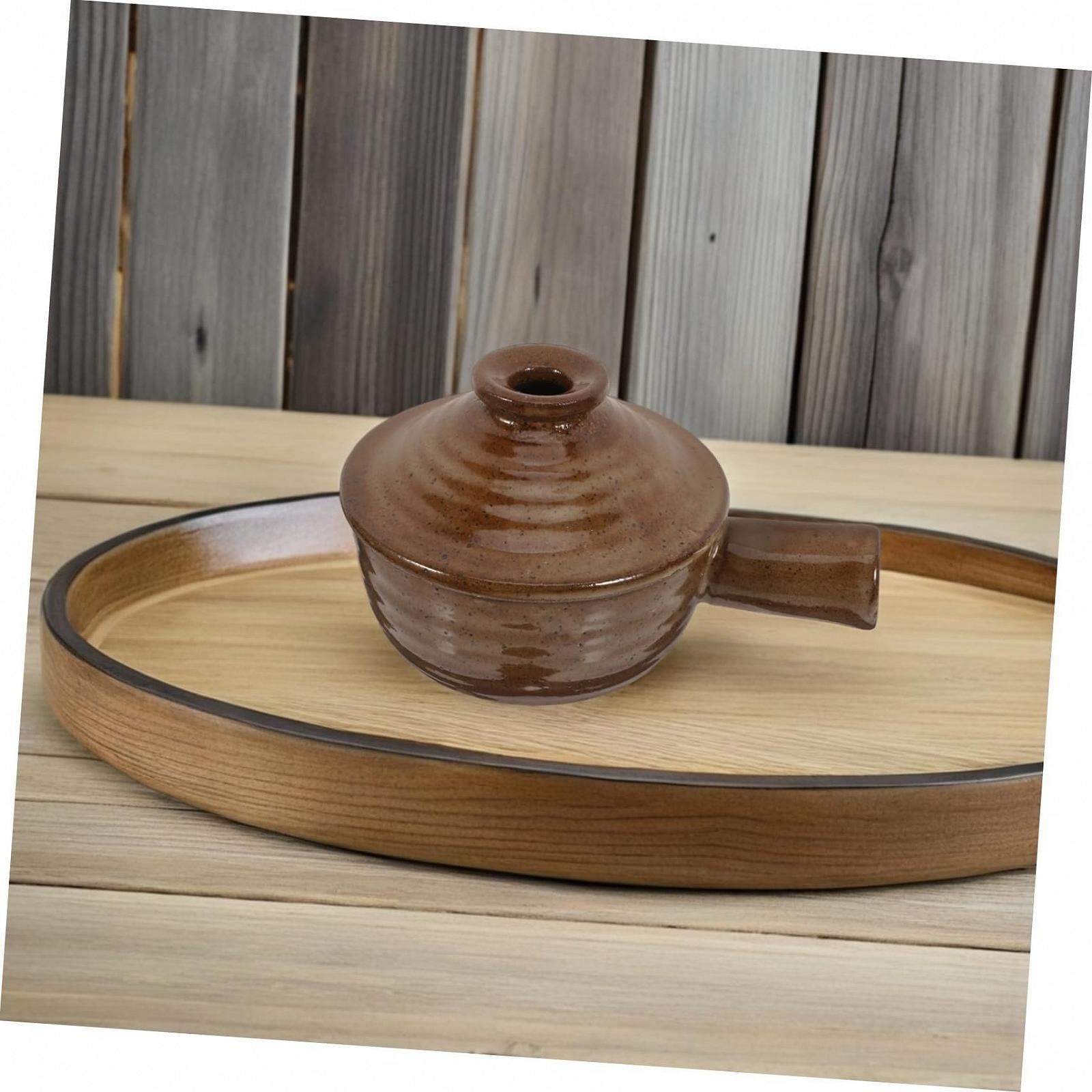 Набор кастрюль для супа Cabilock из японской грубой глины с крышкой и ручкой ретро 2 шт., фото №6