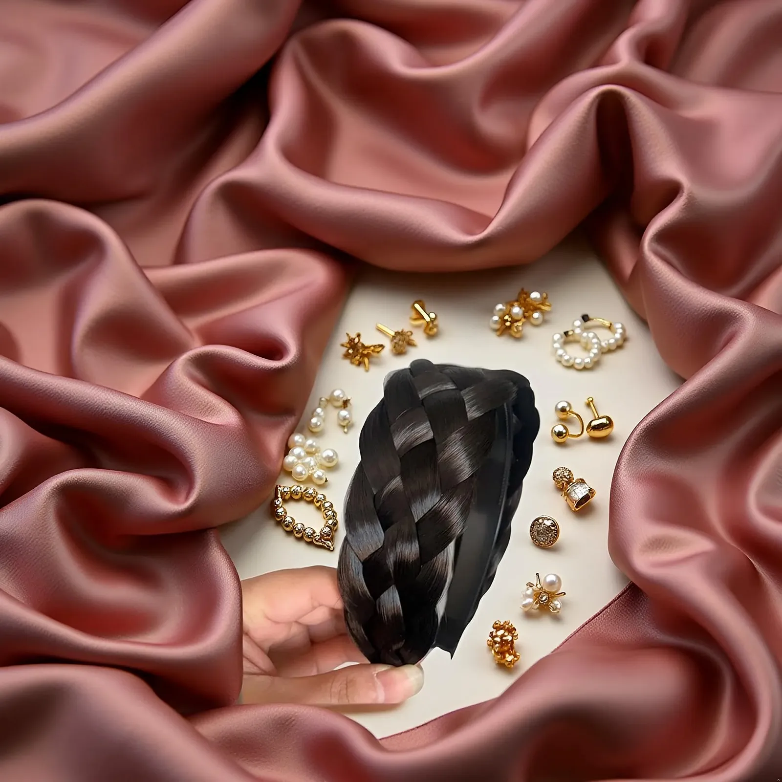 Обруч на голову Широкий плетений, фото №8