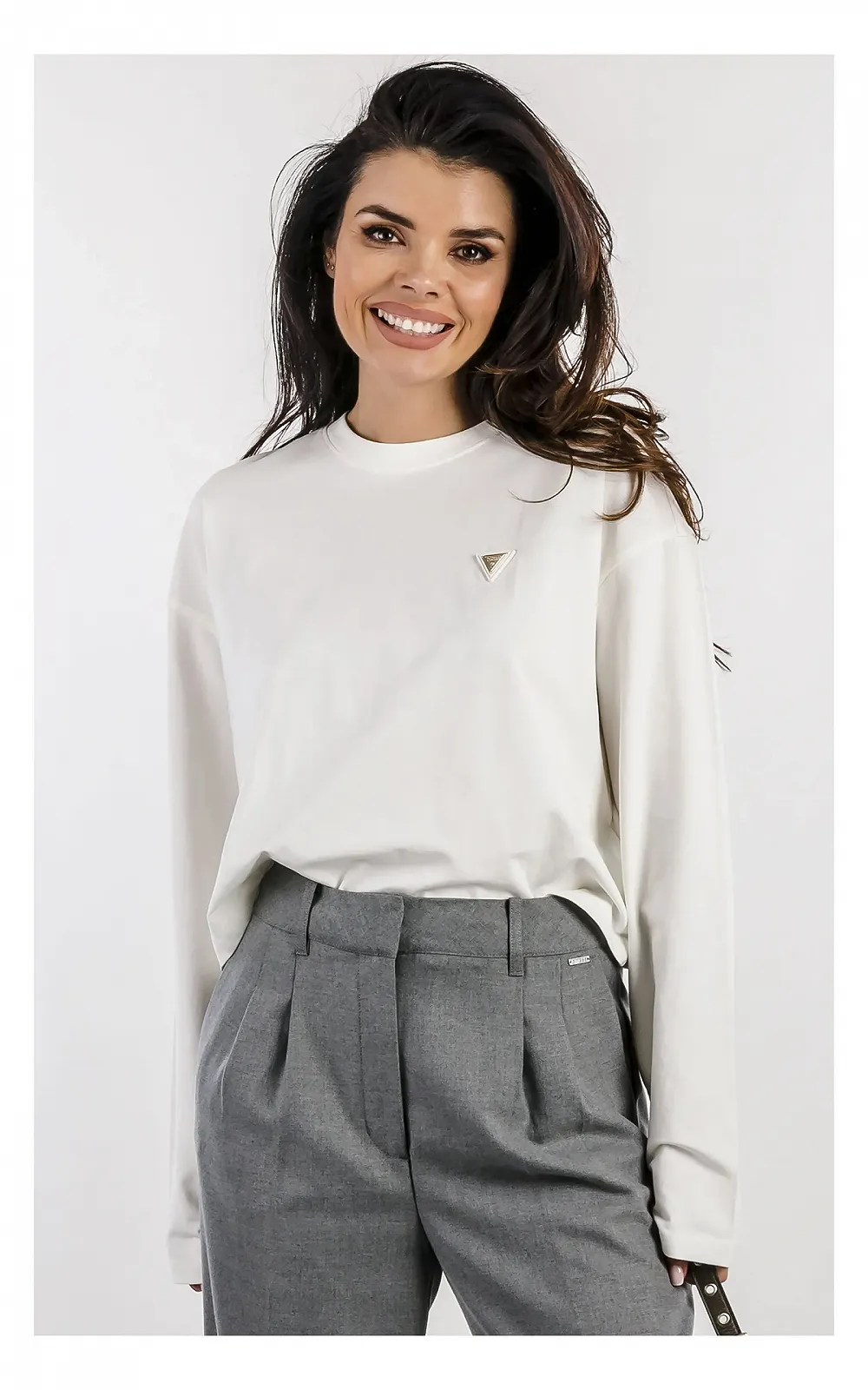 Женская футболка с длинным рукавом GUESS Activewear / Белая / Размер S, фото №2