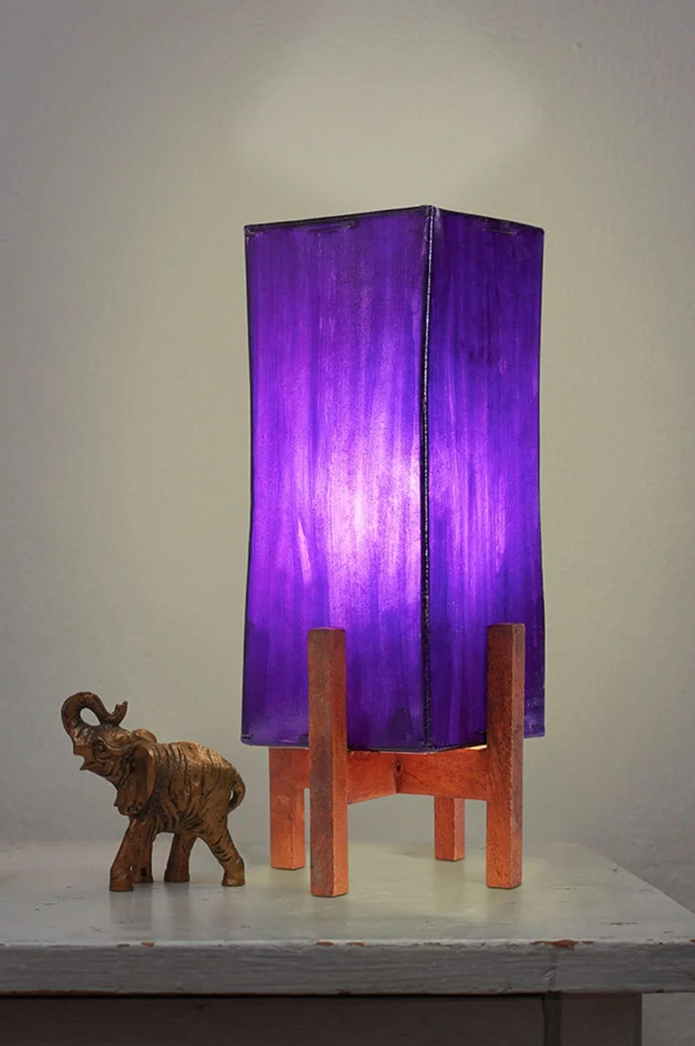 Настільна лампа Marrakesch Orient & Mediterran Interior Janka 39 см Шкіра Фіолетовий, фото №4