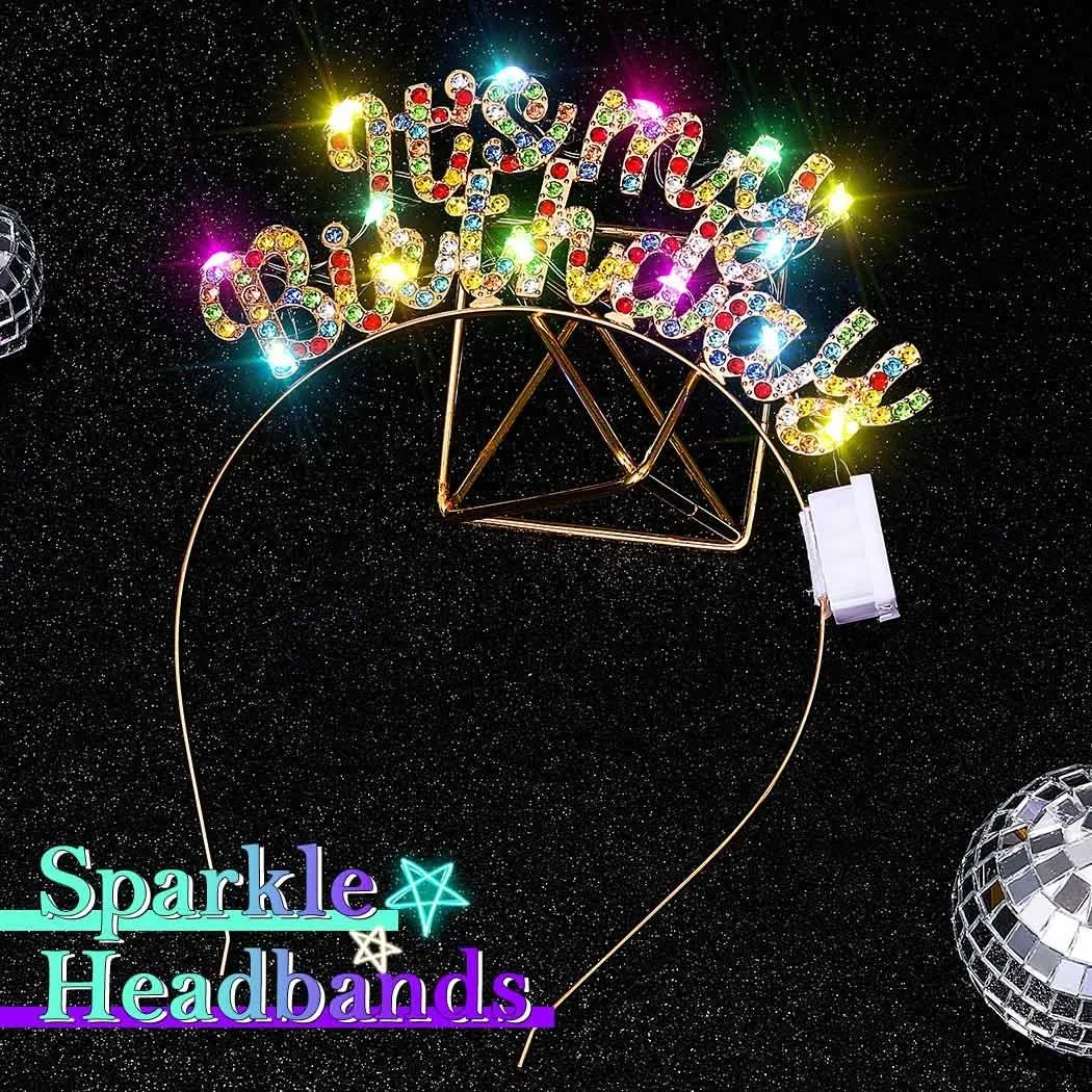 Обруч на голову Свiтиться З Днем народження LED, фото №6