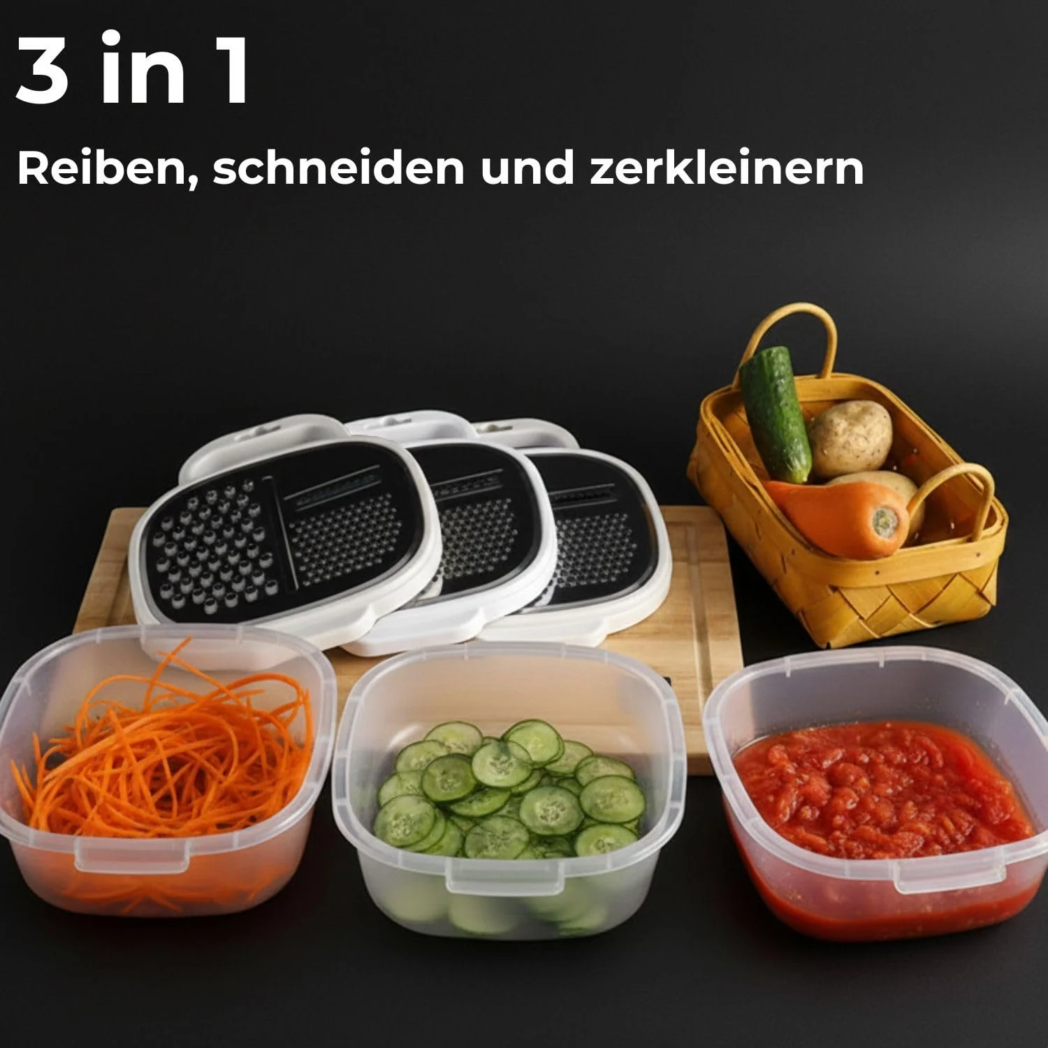 Терка кухонна з контейнером і кришкою Kitchen Professional Rasp з 3 різними лезами і харчовим контейнером, фото №4 Терка кухонна з контейнером і кришкою Kitchen Professional Rasp з 3 різними лезами і харчовим контейнером, фото №4