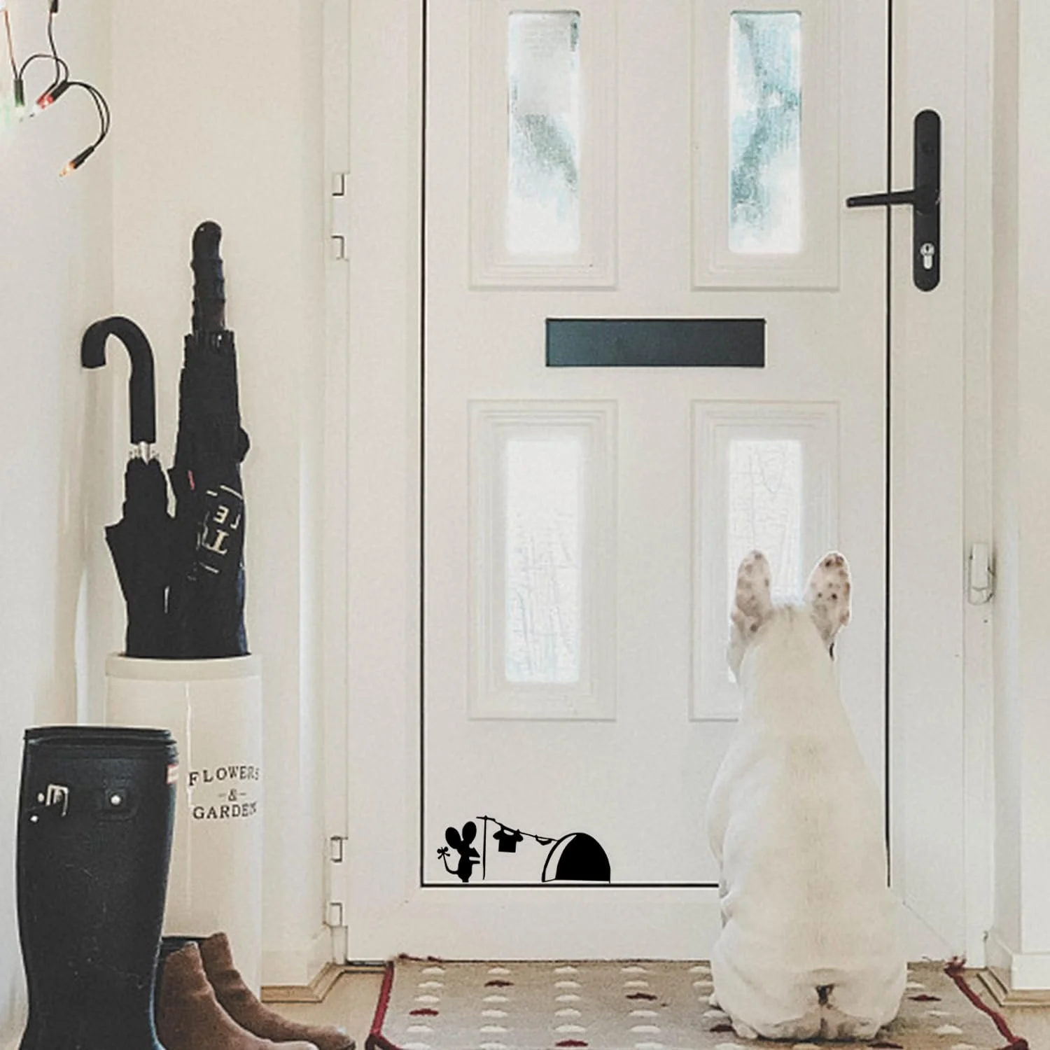 Наклейки на стіну 2 шт Щуряча нора Чорний, фото №6