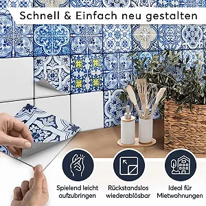 Наклейки на плитку creatisto Design Motif Classic 9 шт synthetic.ua - Фото 1