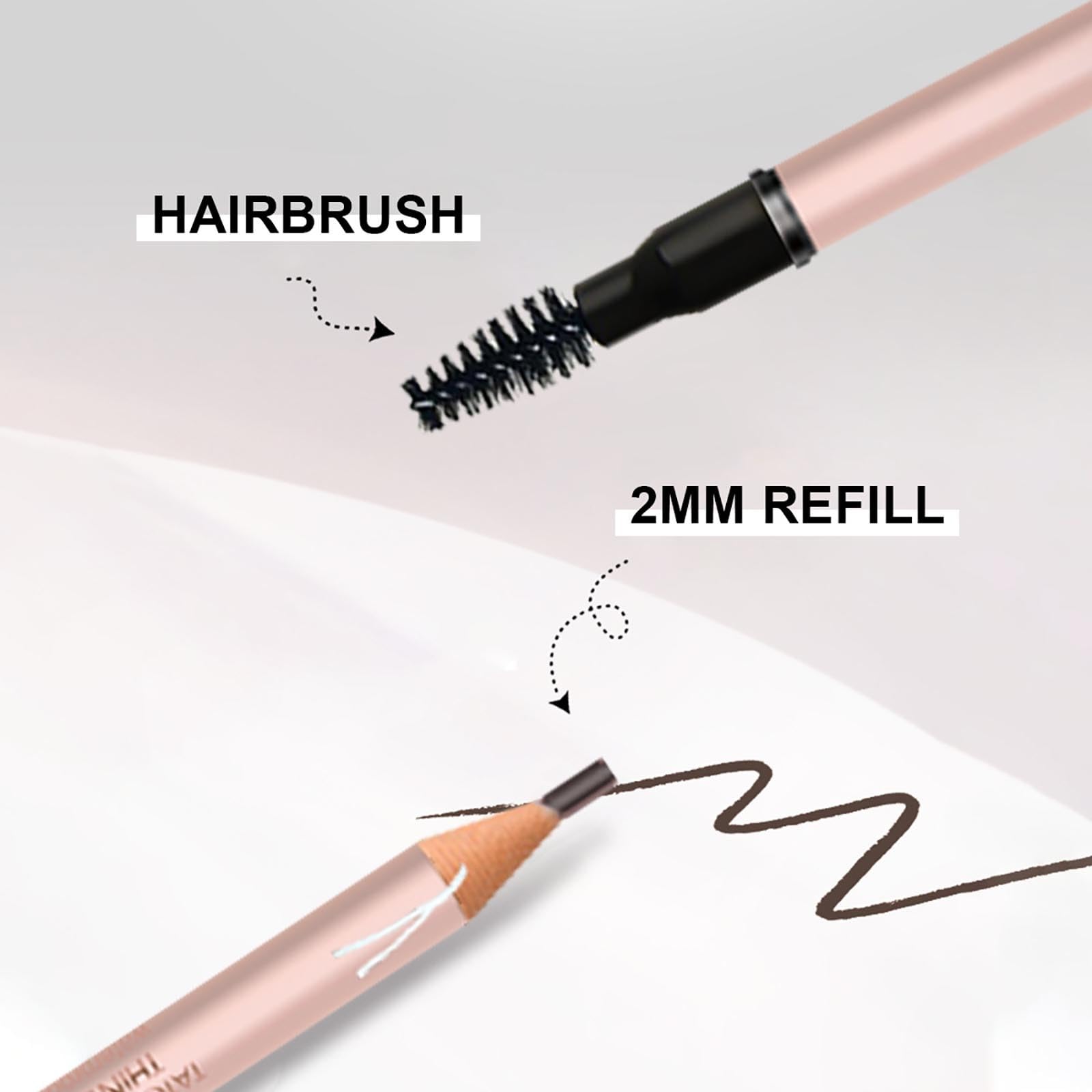 Трафарет для бороди з подвійною головкою трикутний олівець для брів B One Size, фото №5