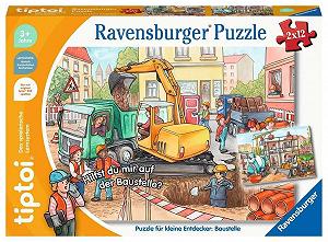 Пазл Ravensburger tiptoi 00137 Для маленьких исследователей: Стройплощадка 2x12 элементов - Фото 1