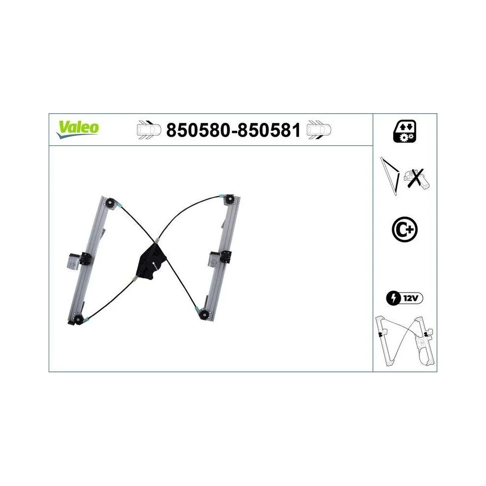 Склопідйомник VALEO 850580 SKODA передній лівий, фото №1
