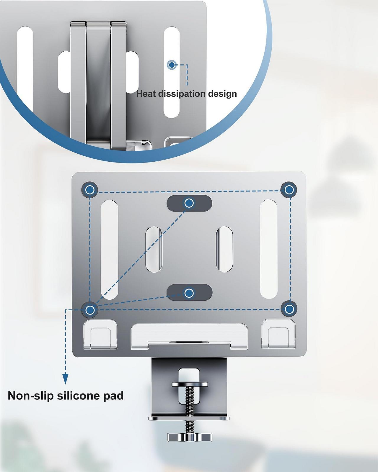Держатель для ноутбука Nediea с вращением на 360
градусов, Подставка для ноутбука для стола, Алюминиевая подставка
для планшета, Регулируемая, Складная подставка/держатель для
ноутбука, Подходит для планшетов и ноутбуков с диагональю 10-16
дюймов, фото №8