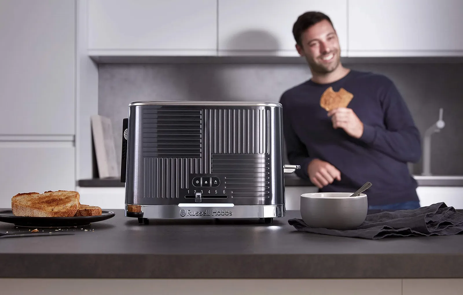 Тостер Russell Hobbs Geo нержавіюча сталь сірий, фото №9