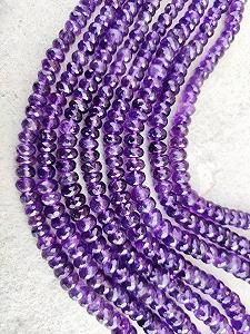 Натуральный Аметист Круглые Граненые Бусины 5.5-8 мм synthetic.ua - Фото 1