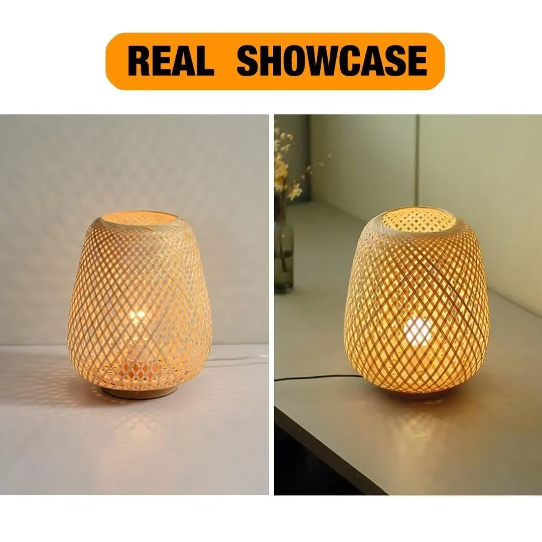 Настільна лампа-ліхтар Bamboo Woven Japanese Style Bamboo Lampshade, фото №6