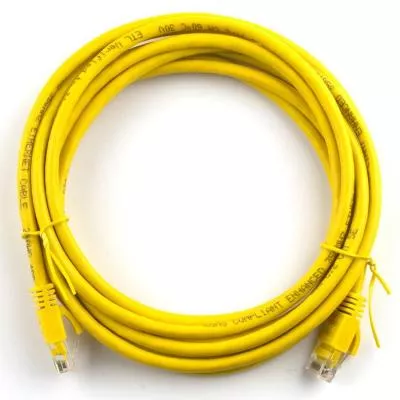 Патч-корд Ritar 10м RJ-45, Cat.5e, CU медь желтый 03008, фото №1