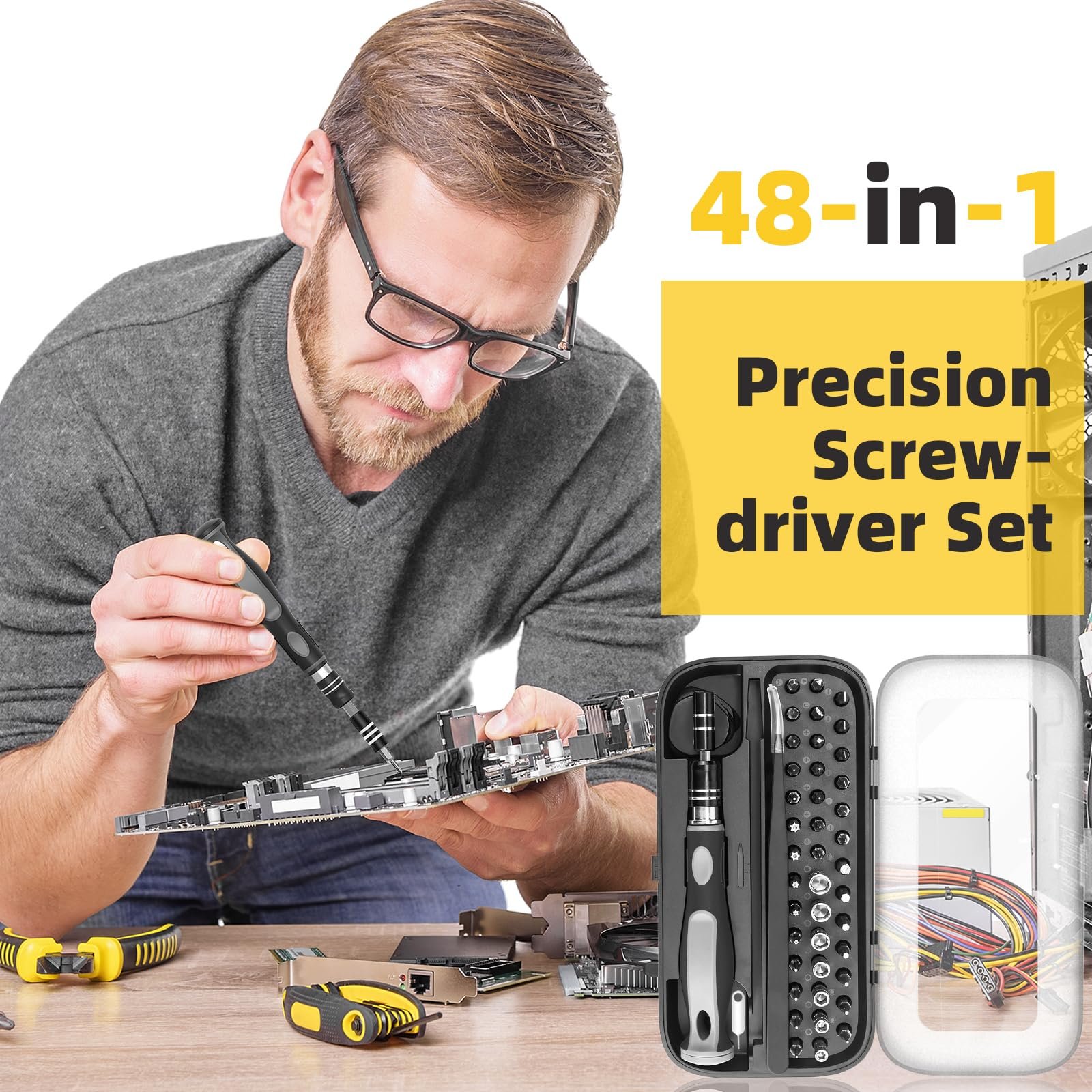 Набір викруток Raxfekro на 50 штук для прецизійної механіки магнітний, фото №5