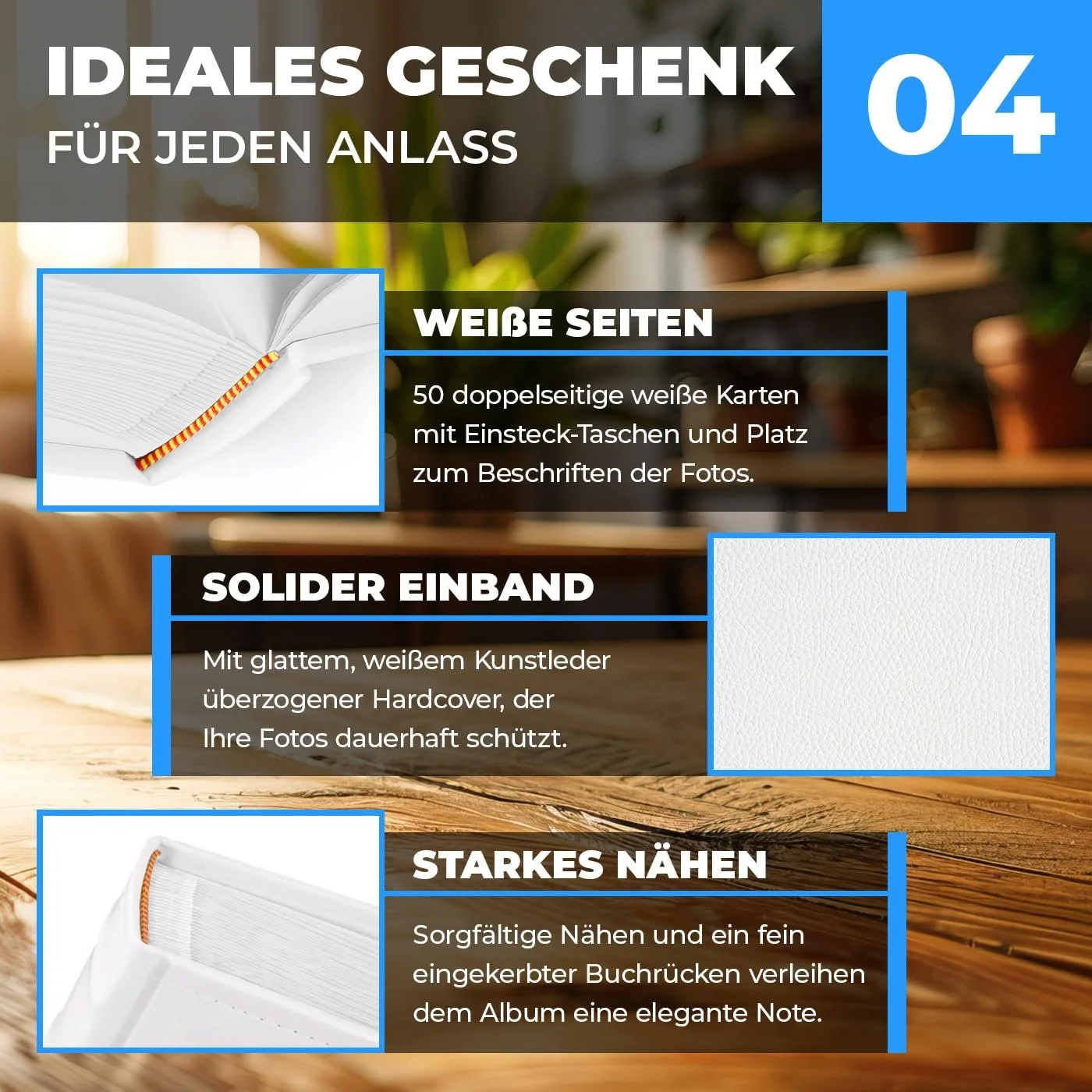 Альбом для фотографий Maverton на 500 фотографий 10x15 - 100 страниц, 33x33 см, белый, фото №5 Альбом для фотографий Maverton на 500 фотографий 10x15 - 100 страниц, 33x33 см, белый, фото №5