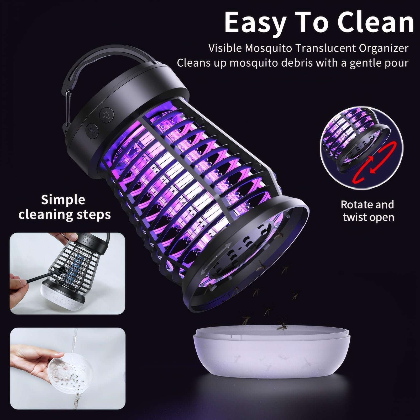 Електричний знищувач комах OKYUK 18 W LED 2000 mAh 2000 V 3-в-1, фото №7