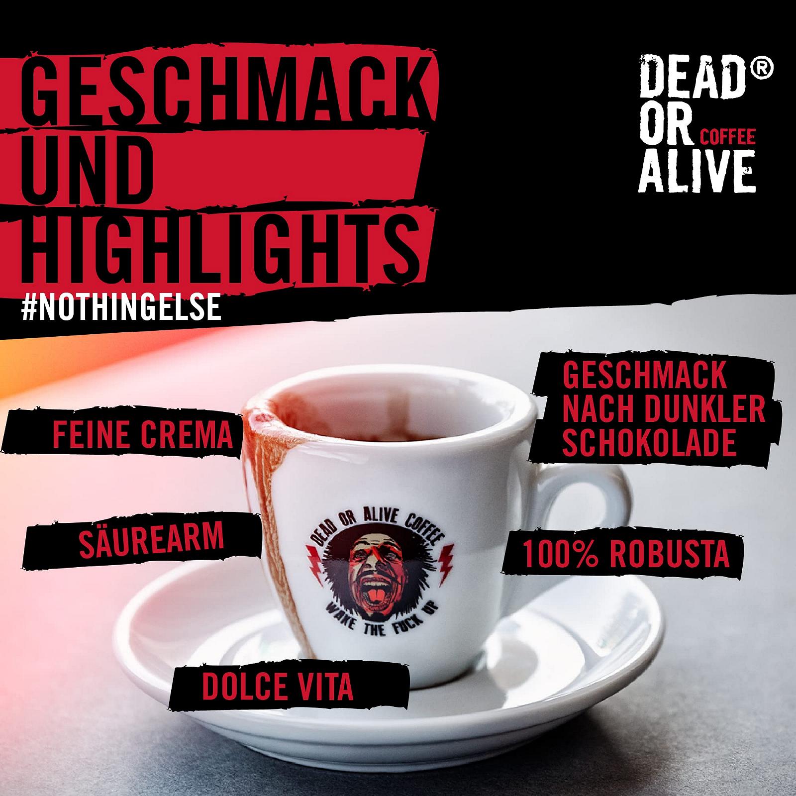 Еспресо DEAD OR ALIVE No3, 1 кг, 100% Robusta, для автоматичних кавомашин та еспресо-машин, фото №4