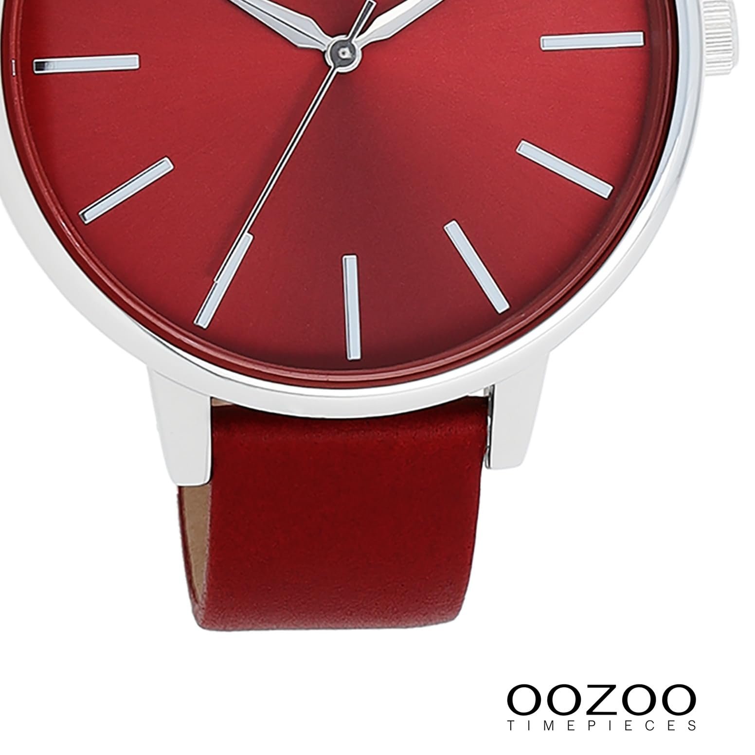 Часы наручные Аналоговые Oozoo Timepieces UOC11299 Красный, серебряно-красный, фото №3
