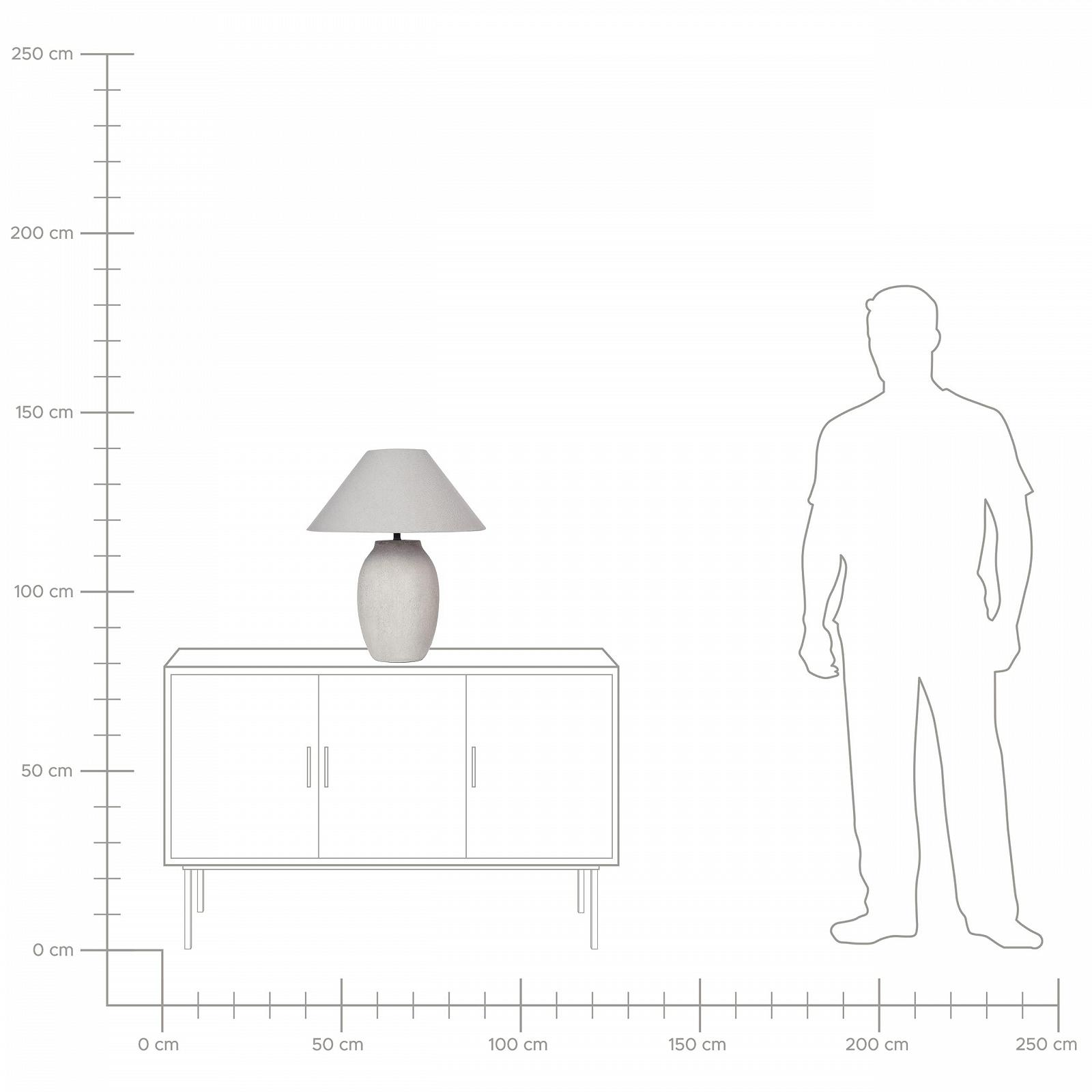 Настільна лампа Beliani Graliwdo керамічна основа-ваза тканинний плафон конусоподібна сіра, фото №8