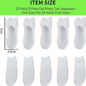 RUNRAYAY 10 шт. Защита для мизинца с разделителем, гелевая накладка для защиты от буньона, корректор буньона для мизинца для ношения с обувью synthetic.ua - Фото 1