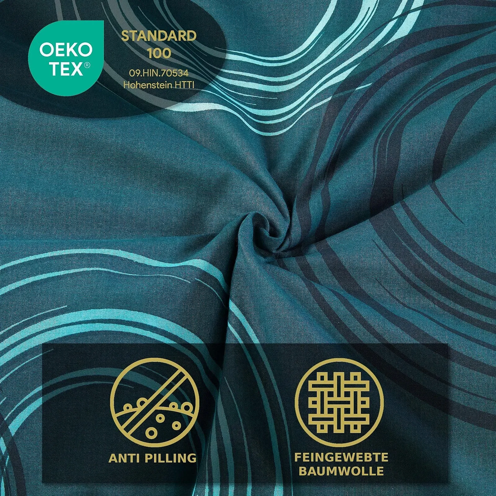 Постільна білизна MALIKA Circle Pattern 155x220 см бавовна renforcé з наволочкою 80x80 см з блискавкою червона, фото №4