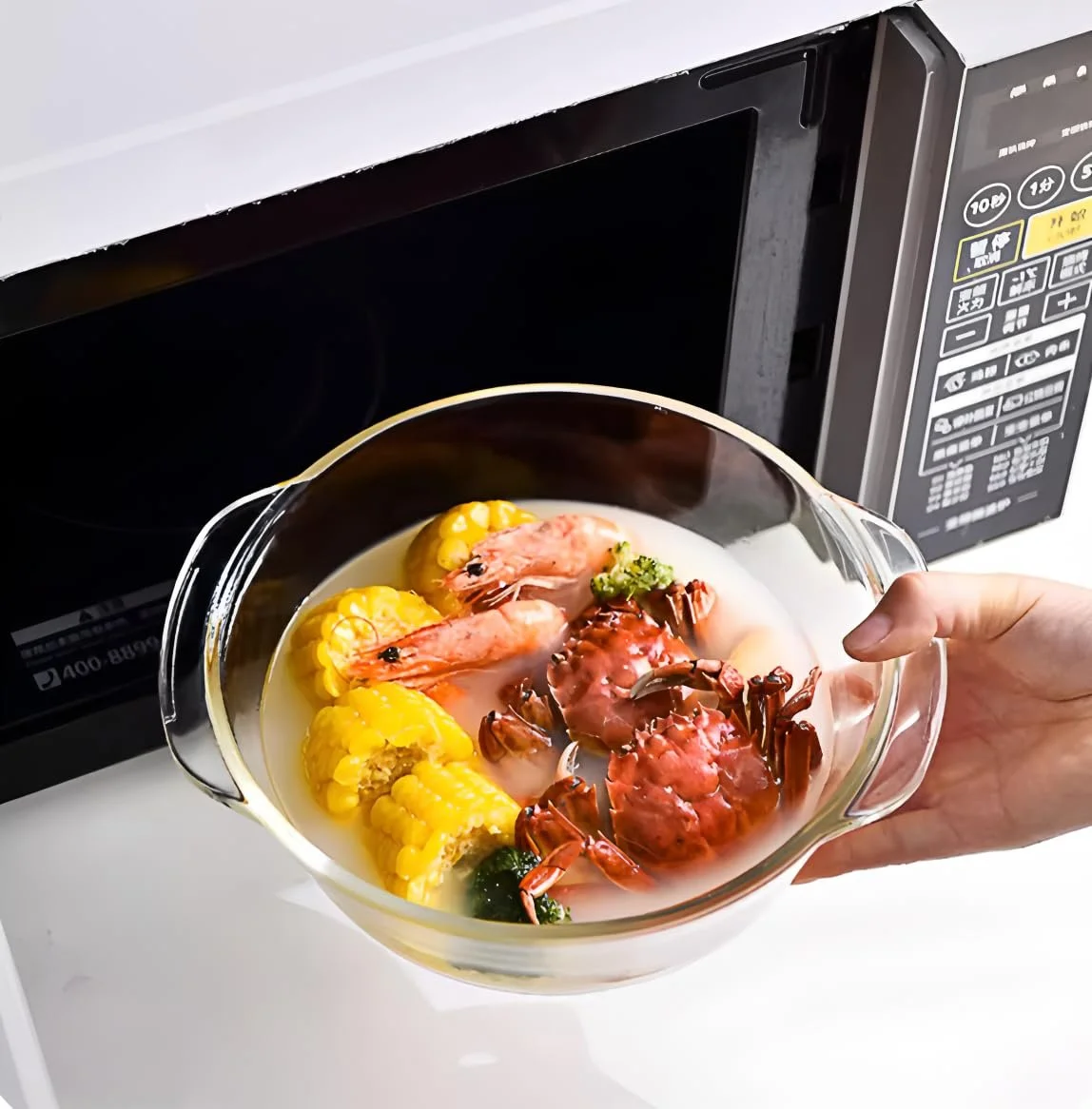 Форма для запікання кругла з кришкою 18.7 см 700 мл підходить для духовки та мікрохвильової печі, фото №7