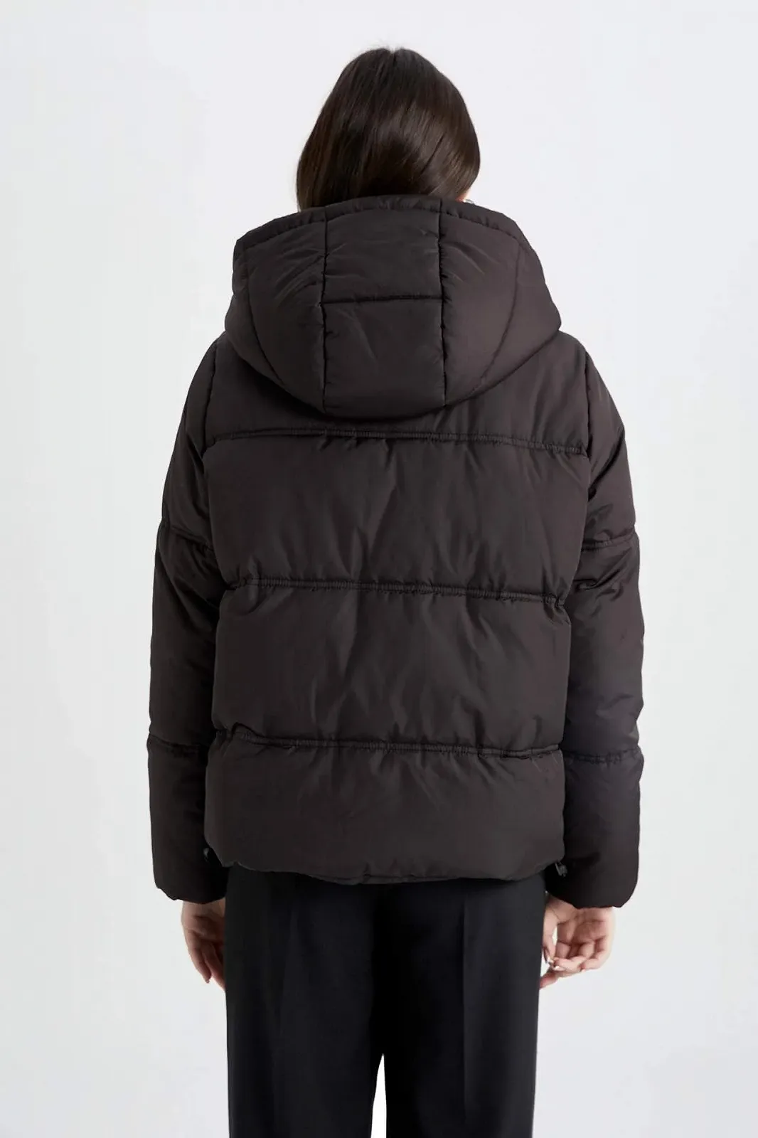 Жіноча зимова куртка Пальто DeFacto Relax Fit З капюшоном, фото №8