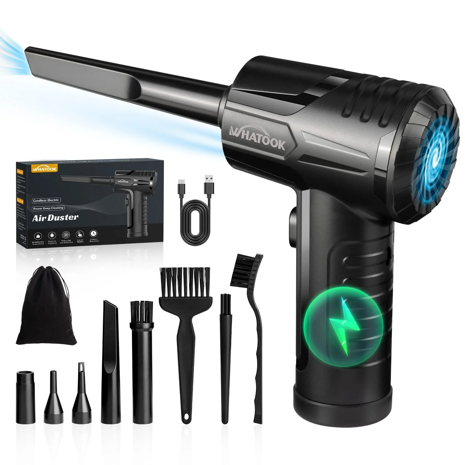 Электрический очиститель воздуха 3-скоростной 100,000 RPM 7600 mAh Набор, фото №1 Электрический очиститель воздуха 3-скоростной 100,000 RPM 7600 mAh Набор, фото №1