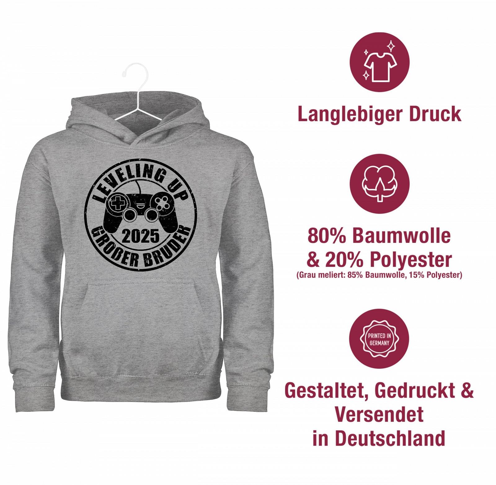 Худі Shirtracer для дітей хлопчиків і дівчаток Leveling Up Big Brother, фото №6