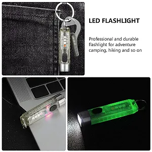 LED ліхтарик-брелок USB акумуляторний Маленький Портативний Кемпінговий Міцний Матеріал synthetic.ua - Фото 1