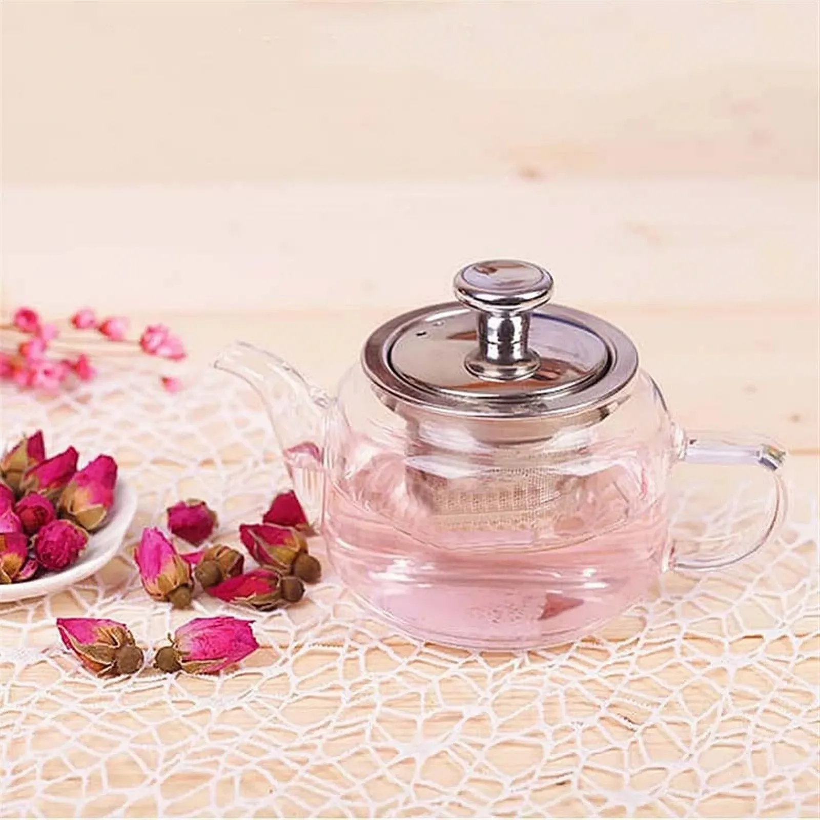 Чайник Стеклянный 300 мл Маленький Жаропрочный Съемный Фильтр Кофейник Прозрачный, фото №9