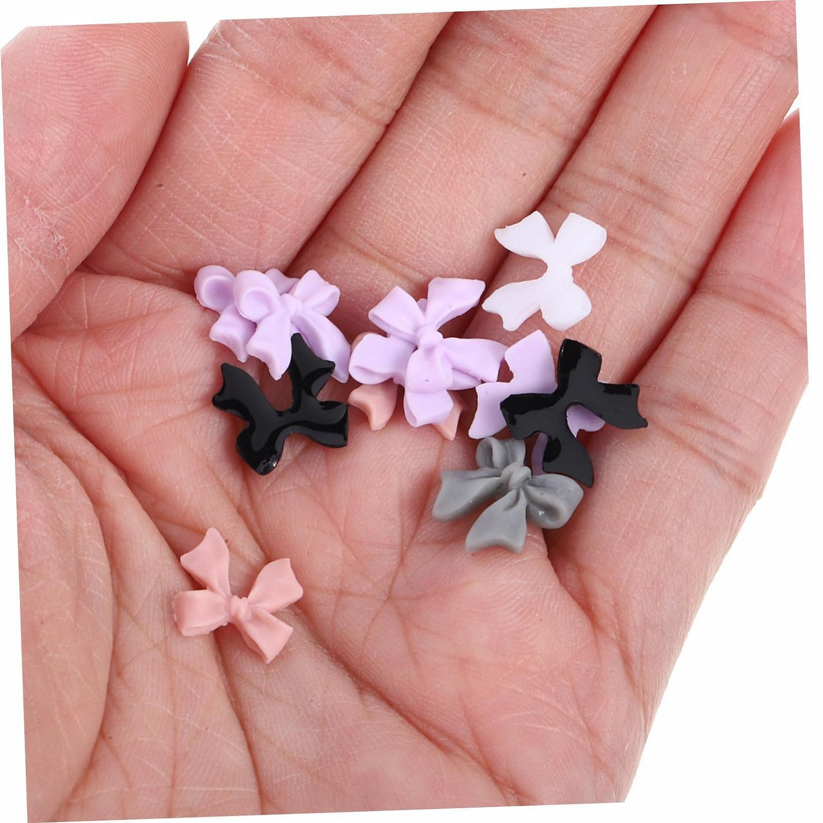 Украшения для ногтей Бантики 60 шт. Разноцветные украшения для ногтей для творческого маникюра и особых случаев, фото №3