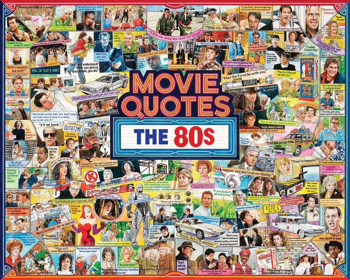 Пазл White Mountain Puzzles Movie Quotes The 80s Popular Pop Culture 1000 елементів, фото №1