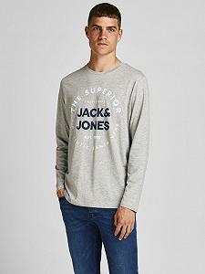 Футболка з довгими рукавами JJHERRO TEE LS CREW NECK 12188712-Light  Melange-Fit:REG Jack&Jones S - Фото 1