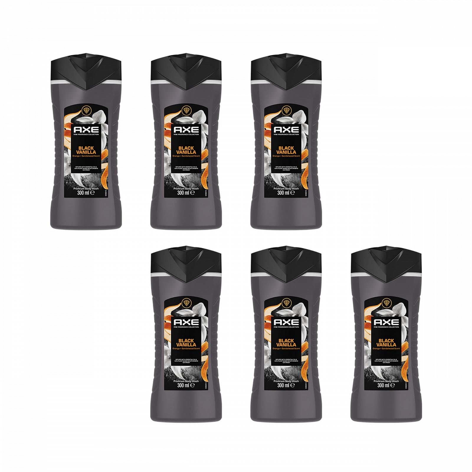 Гель для душу Axe Fine Fragrance Collection Black Vanilla 6 x 300 мл 12 годин свіжості, фото №1