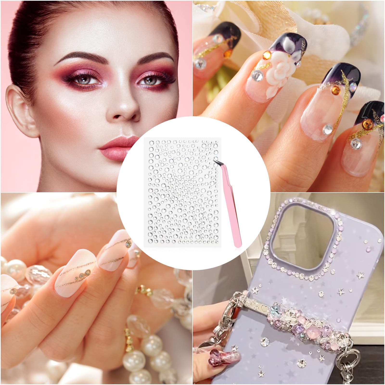 Стразы Круглые Серебристые 3/4/5 мм 646 шт, фото №7