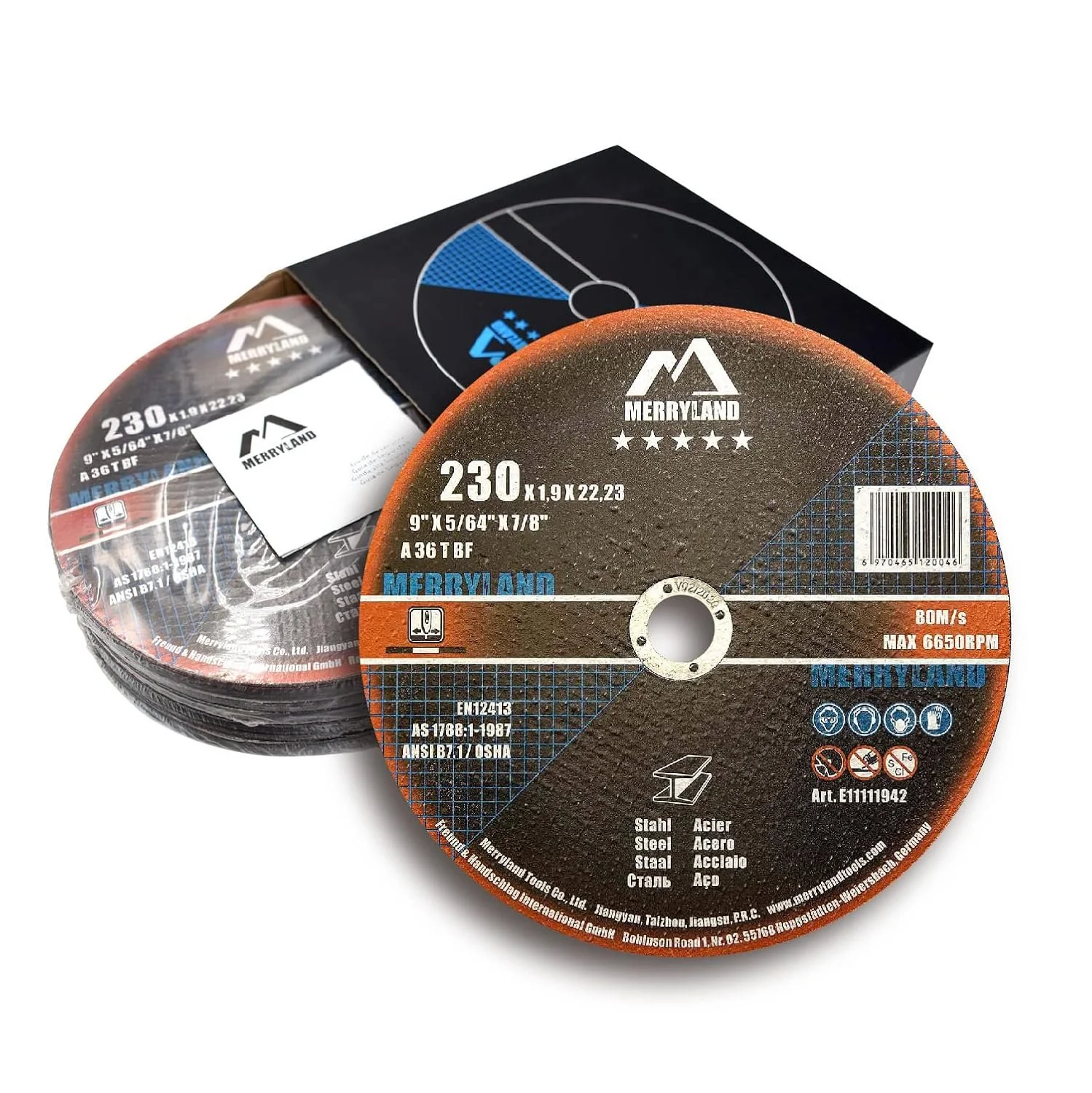 Круги відрізні Merryland Expert-Line 230х1.9 мм по металу Чорний, фото №1 Круги відрізні Merryland Expert-Line 230х1.9 мм по металу Чорний, фото №1