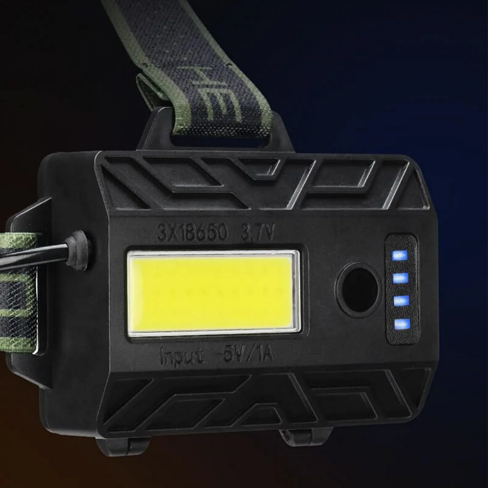 Налобный фонарь с USB кабелем для зарядки, яркий фонарь с предупреждающим дизайном для рыбалки и охоты, фото №7