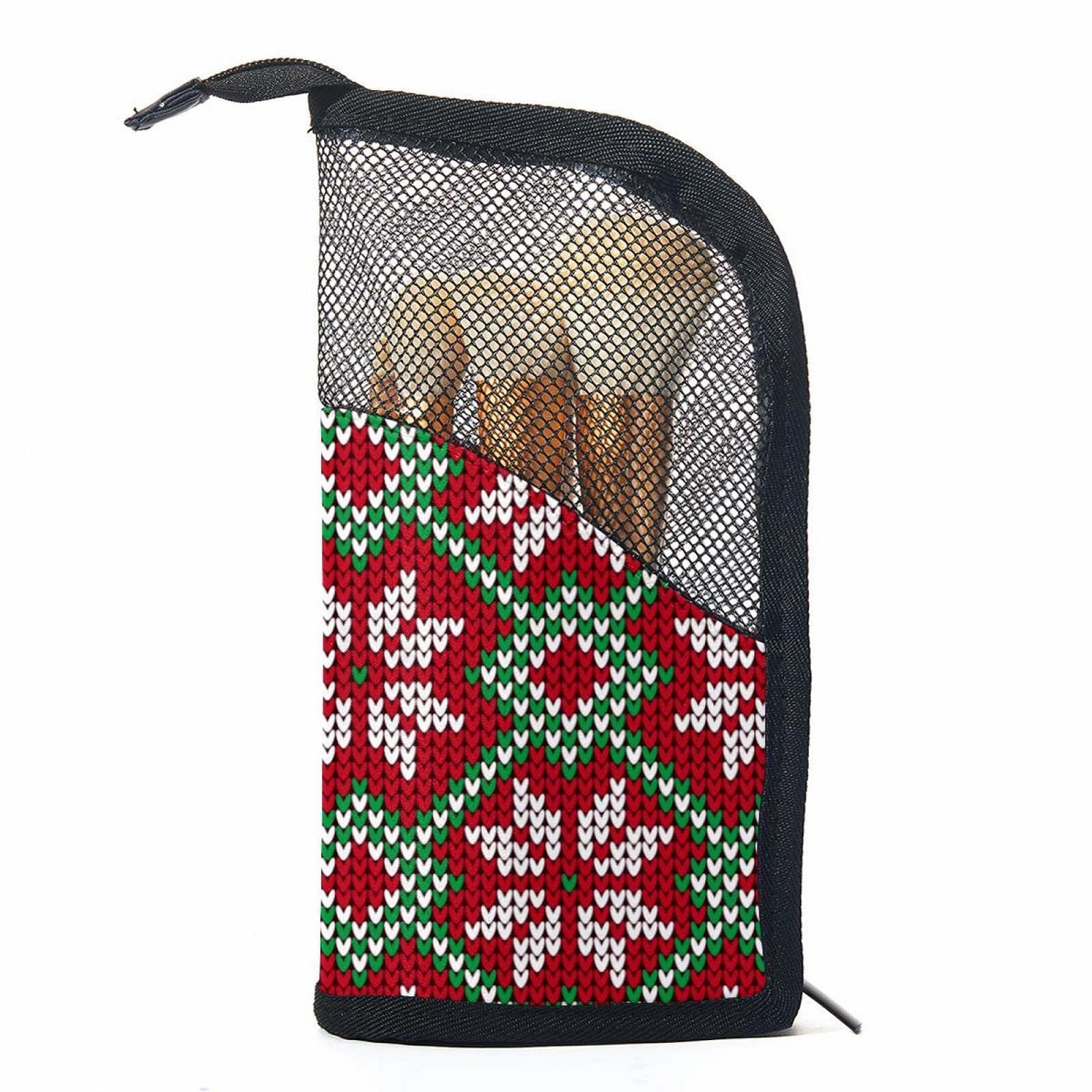 Набір кистей для макіяжу з органайзером Plaid Klassischer Weihnachtstartan, 12 шт., фото №1