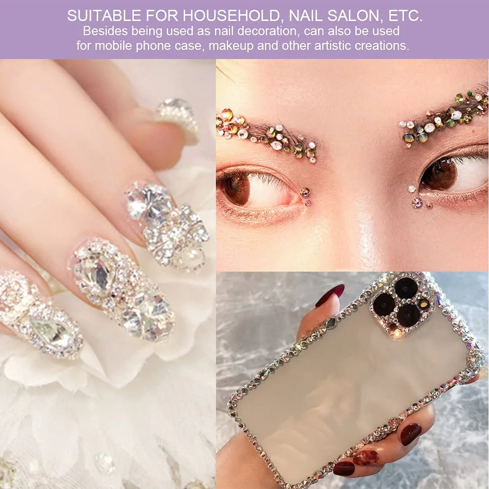 Украшения для ногтей AB Хрустальный Бриллиант, Набор для ногтей, Плоское Цветное Стекло, Украшение для ногтей, DIY Аксессуары для ногтей, для профессиональных DIY ногтей (1#), фото №7