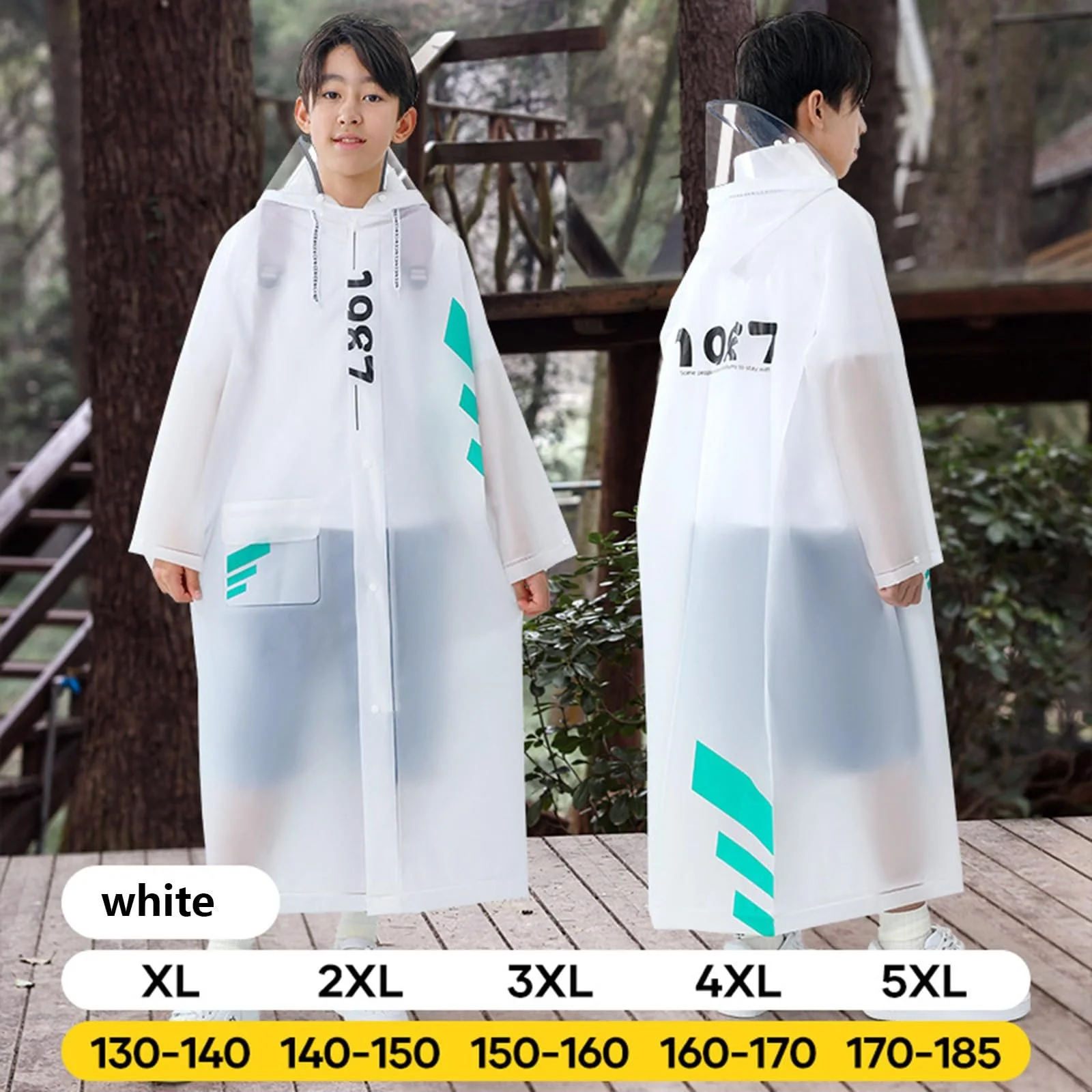 Багаторазовий водонепроникний дощовик-накидка Beokeuioe для хлопчиків, фото №2