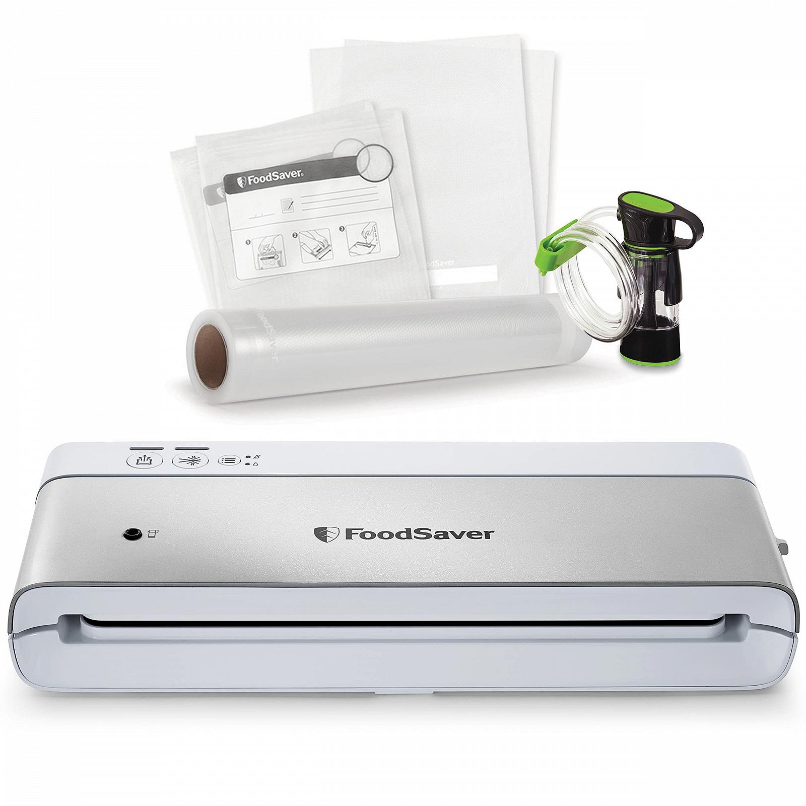 Вакуумний пакувальник FoodSaver Compact VS0100X Сріблястий з білими вставками, фото №2
