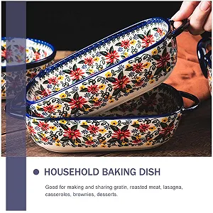 Форма для запікання Керамічна Велика Нековзна Термостійка з подвійними ручками ціна на synthetic.ua - Фото 1 Форма для запікання Керамічна Велика Нековзна Термостійка з подвійними ручками synthetic.ua - Фото 1