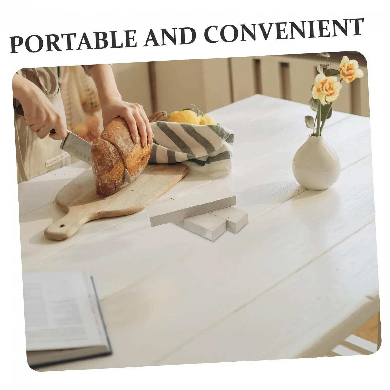 Точильний камінь Amosfun 3 шт. двосторонній компактний для кухонних ножів та ножиць, фото №9