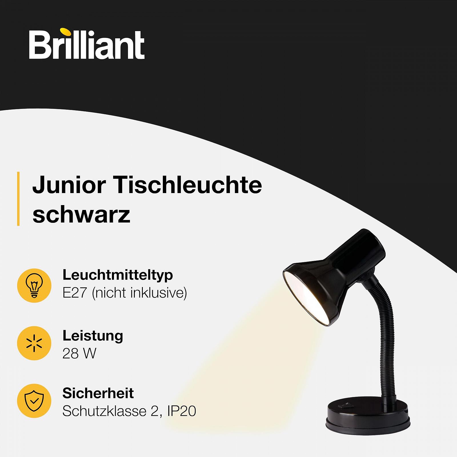 Настільна лампа Brilliant з гнучким кронштейном E27 300 x 130 мм Black, фото №2