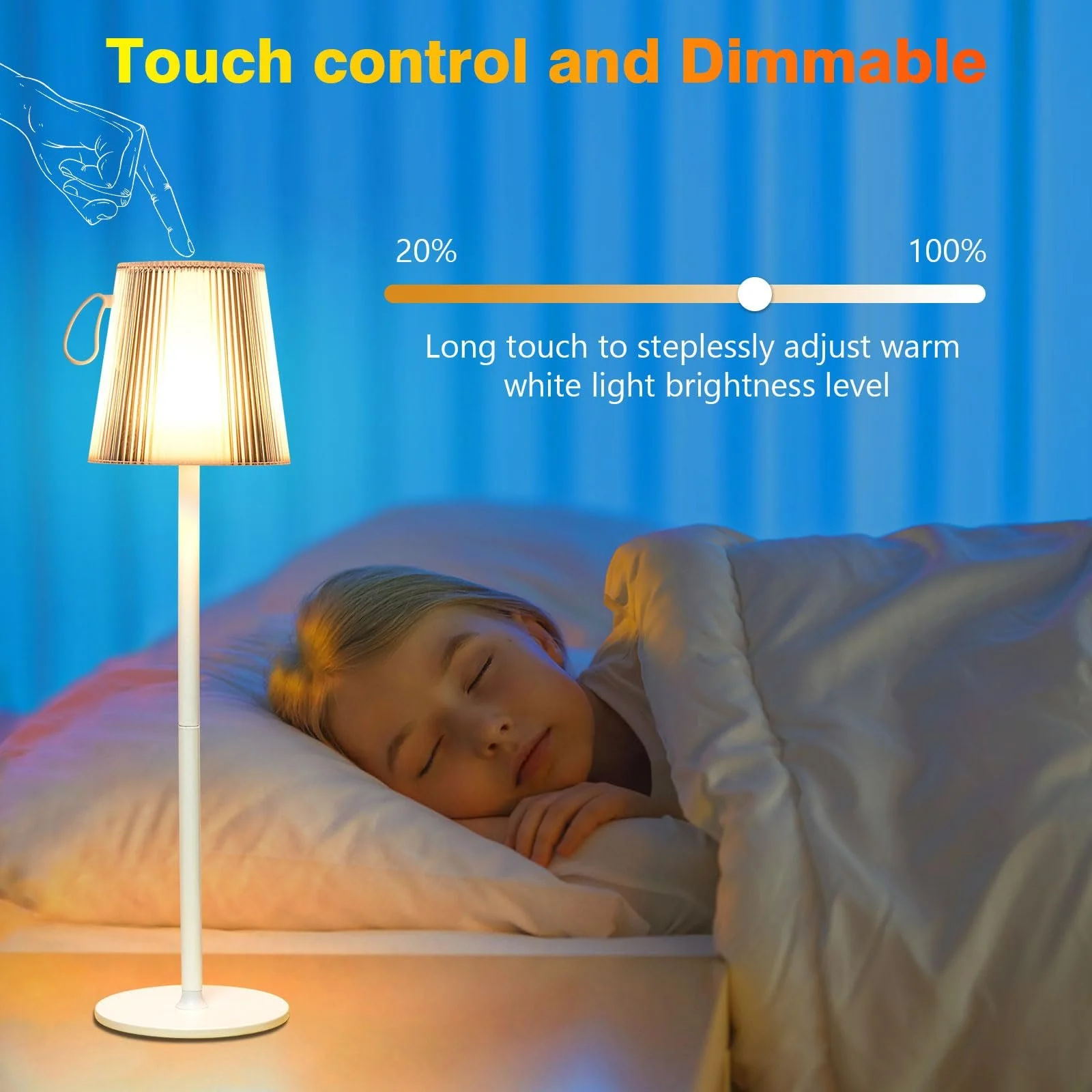 Настольная лампа LED Аккумуляторная Беспроводная 3000 K + RGB IP54 Белая, фото №3